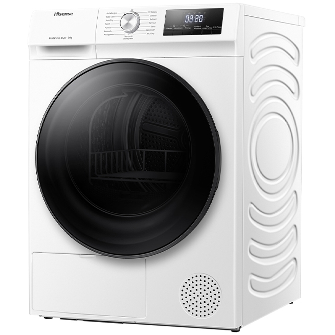 Hisense DHQA902U 3 Series Heat Pump Tumble Dryer, 9kg, White, A++ Rated