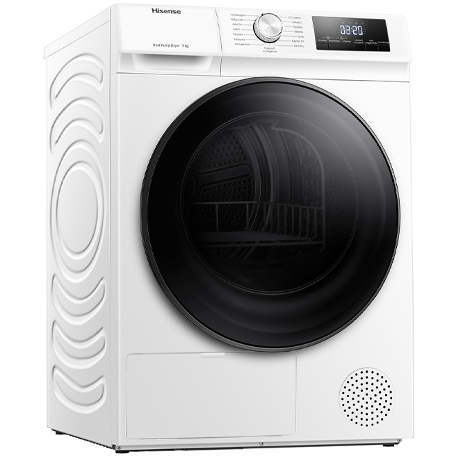 Hisense DHQA902U 3 Series Heat Pump Tumble Dryer, 9kg, White, A++ Rated