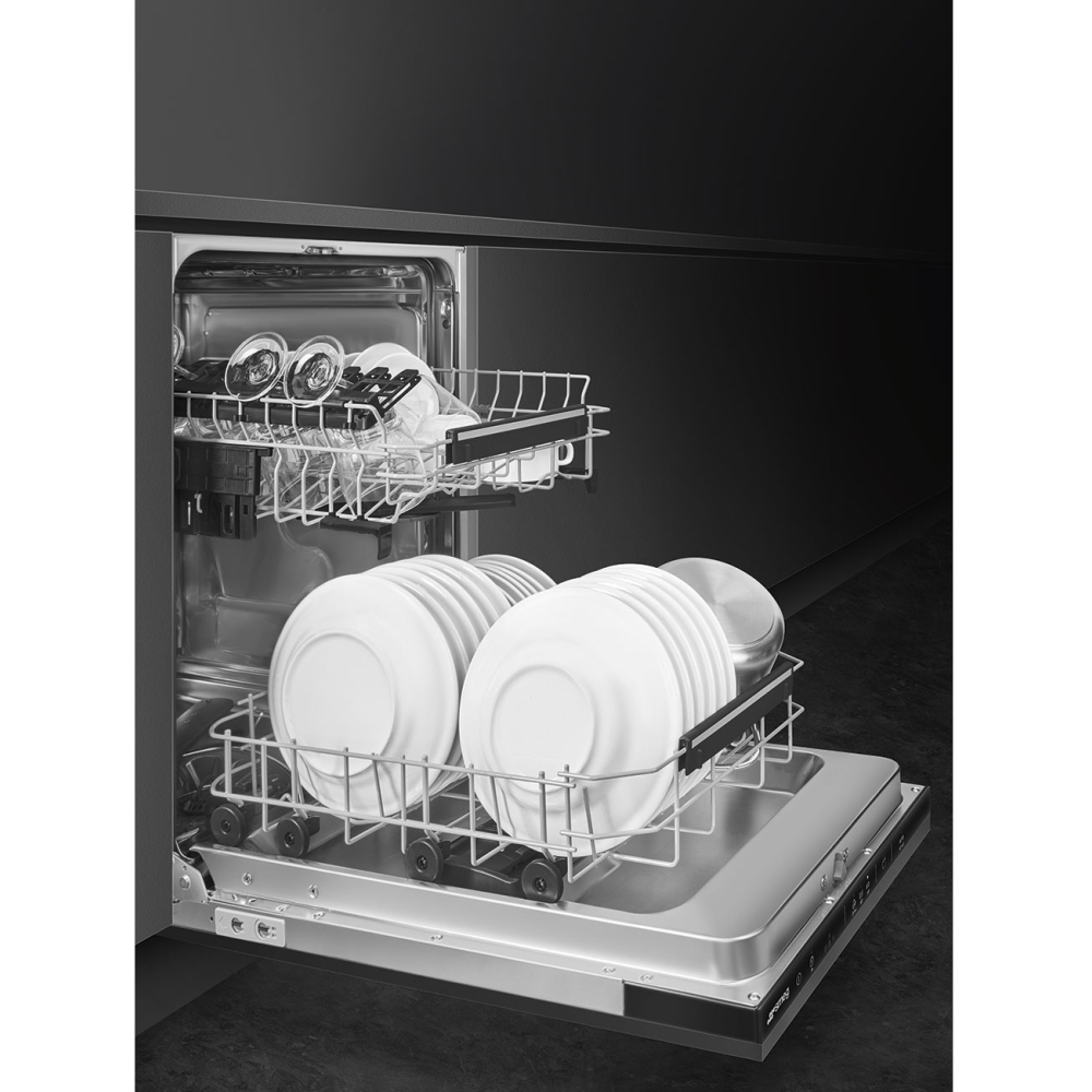 Smeg DI4522D Fully Integrated Slimline Dishwasher, 9 Place Settings, D Rated