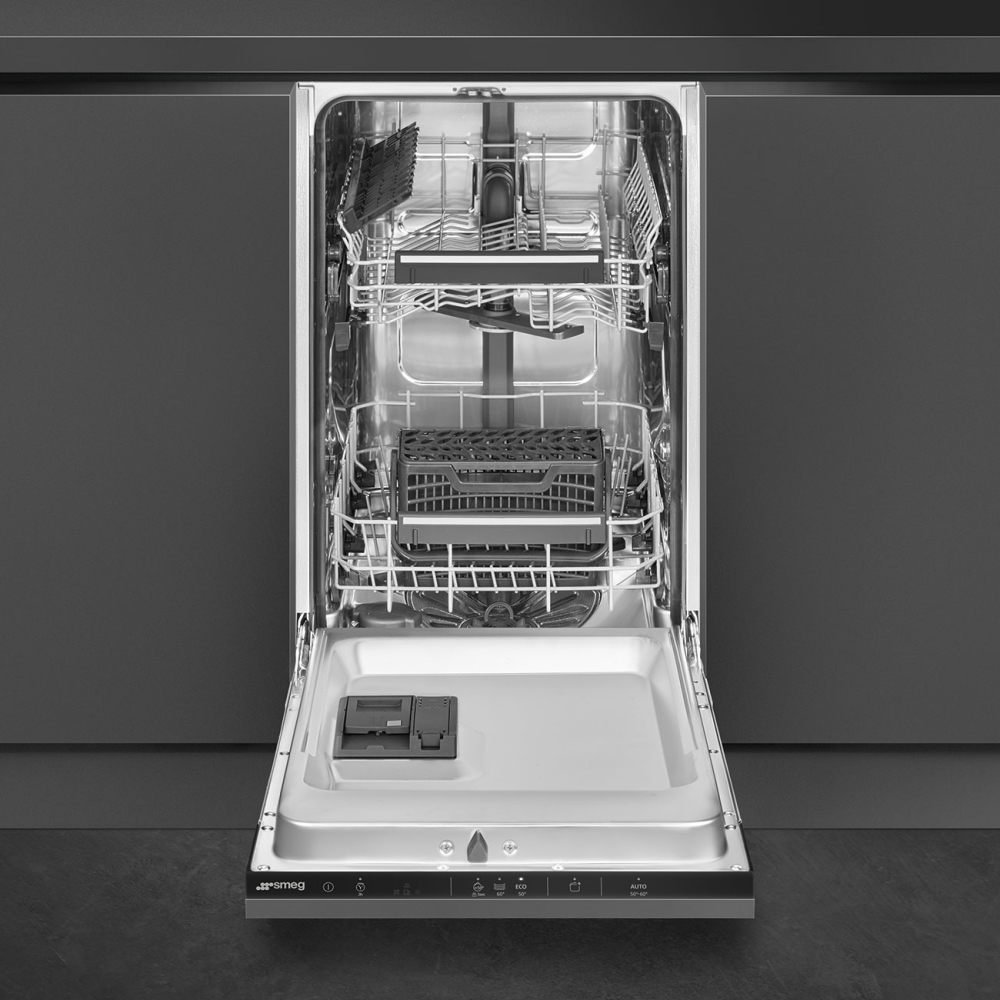 Smeg DI4522D Fully Integrated Slimline Dishwasher, 9 Place Settings, D Rated