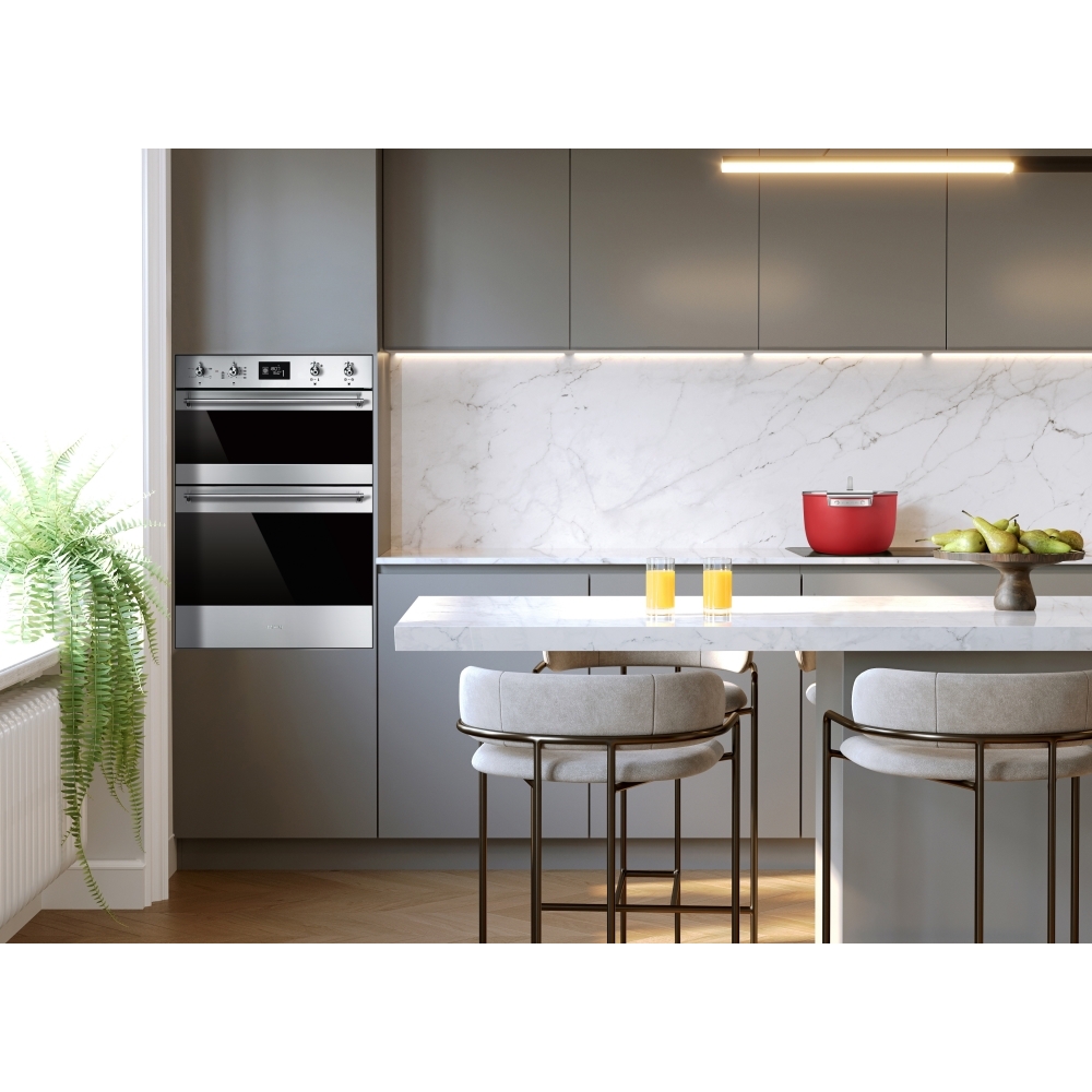 Smeg DOSF6390X Classic Built-In Electric Double Oven, Stainless Steel, A Rated
