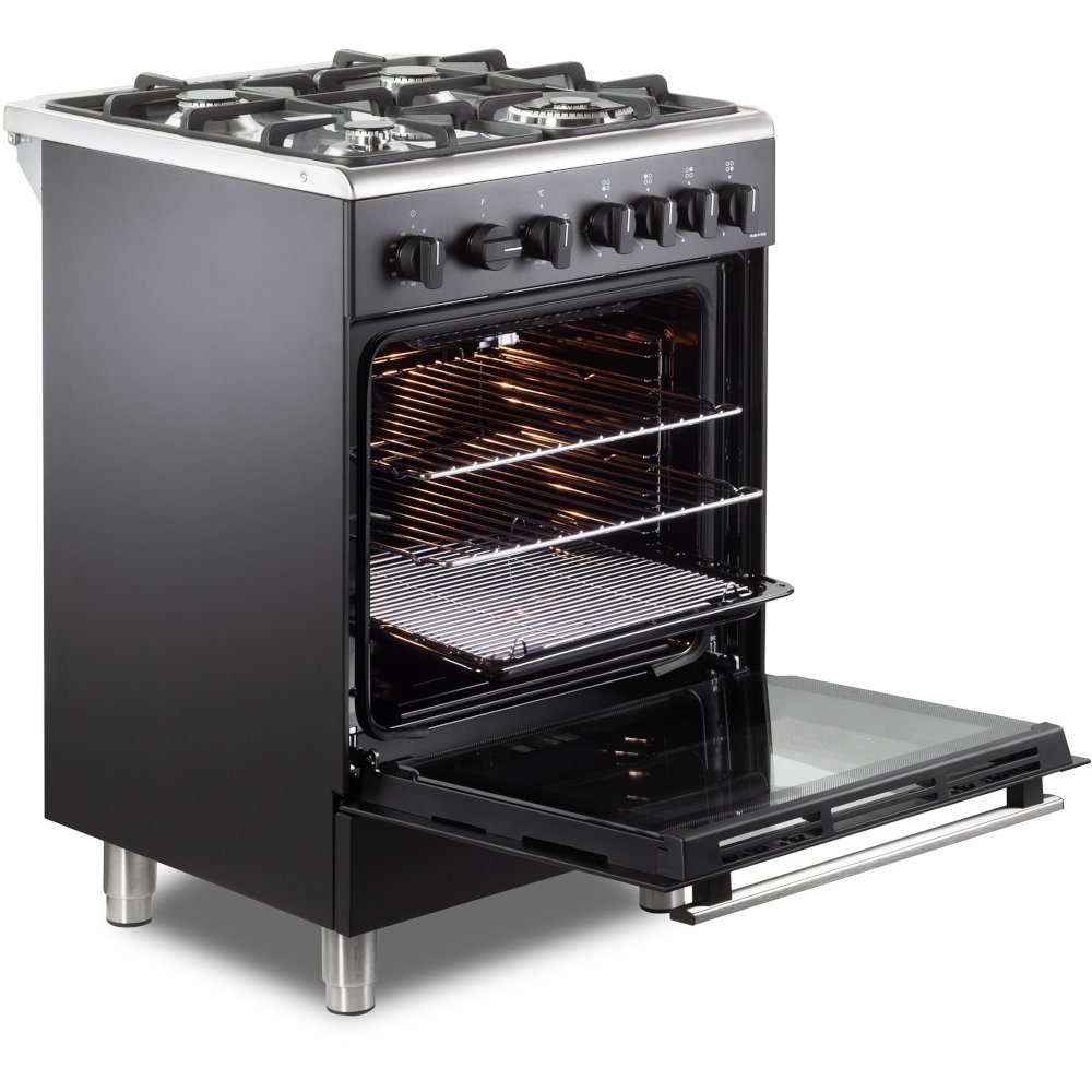 DeLonghi DSC 626G-1 Black Gas Cooker with Single Oven, A Rated