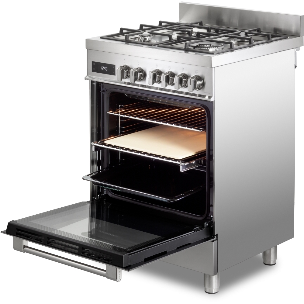 DeLonghi DSC 626MF-1 Modern Dual Fuel Cooker with Single Oven, Stainless Steel, A Rated