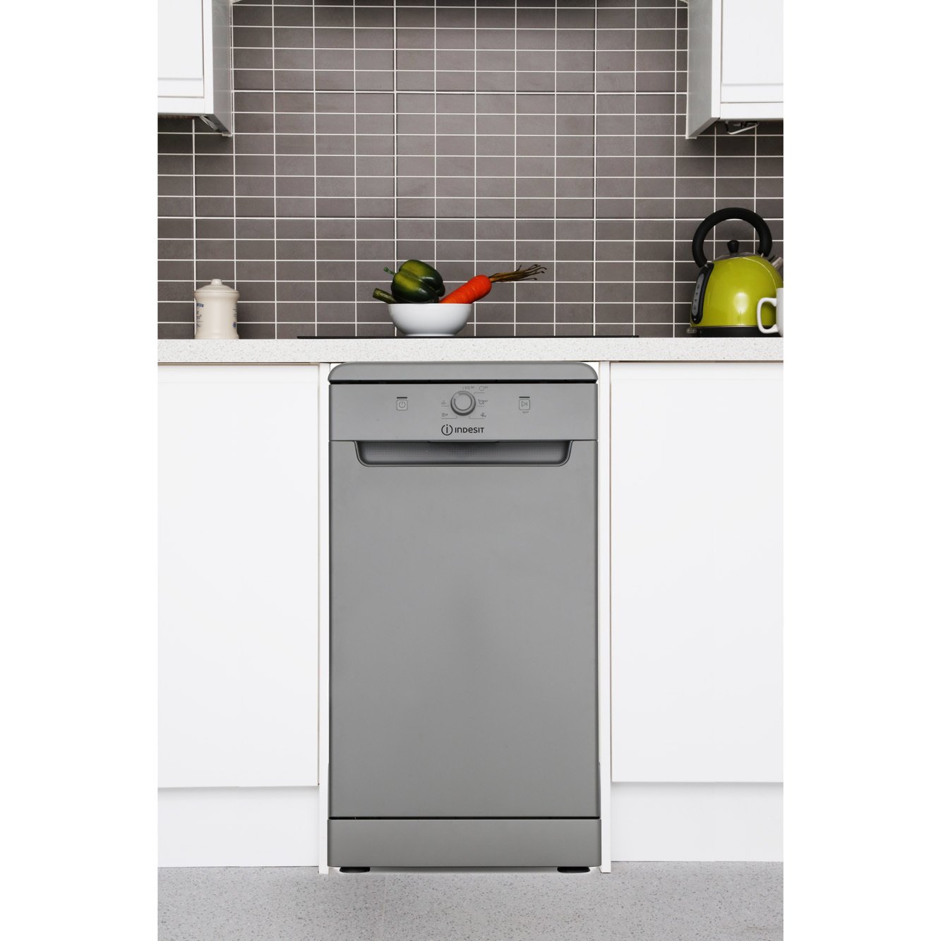Buy Indesit DSFE1B10S Slimline Dishwasher Silver Marks Electrical