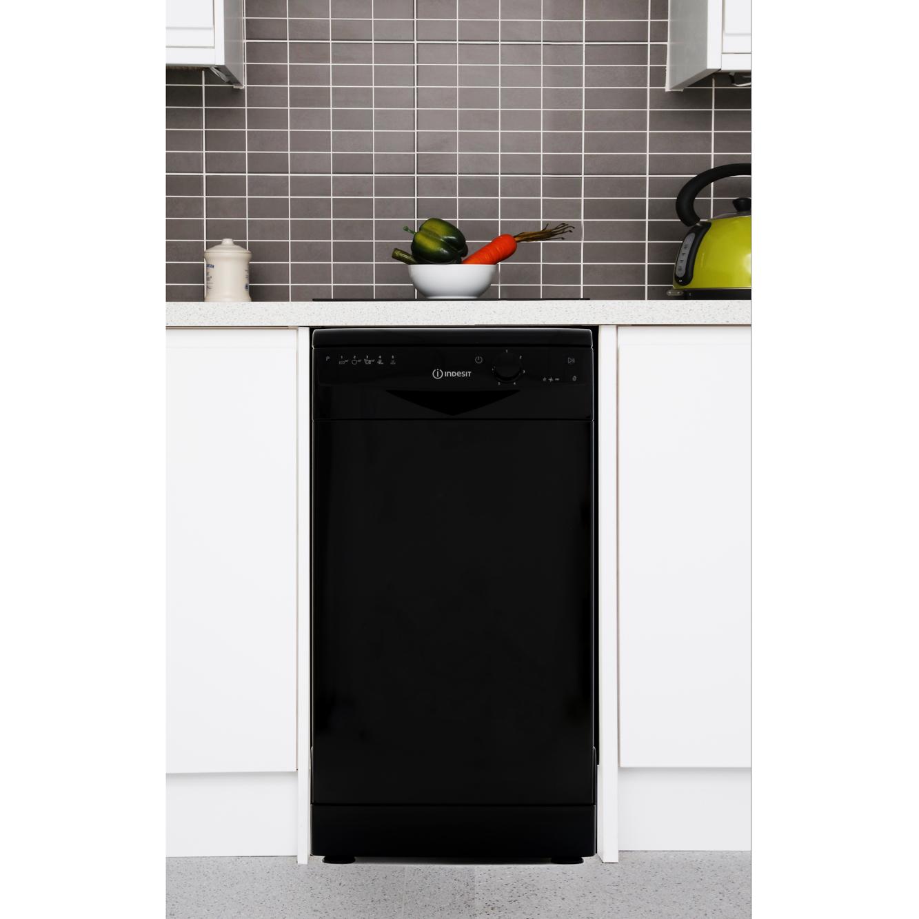 Buy Indesit DSR15B1K Slimline Dishwasher Black Marks Electrical