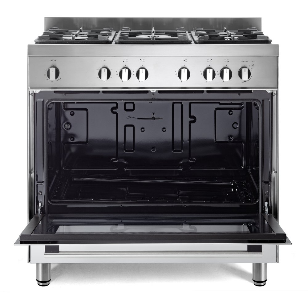 DeLonghi DSR 916-GS Modern 90cm Gas Range Cooker, Stainless Steel, A Rated