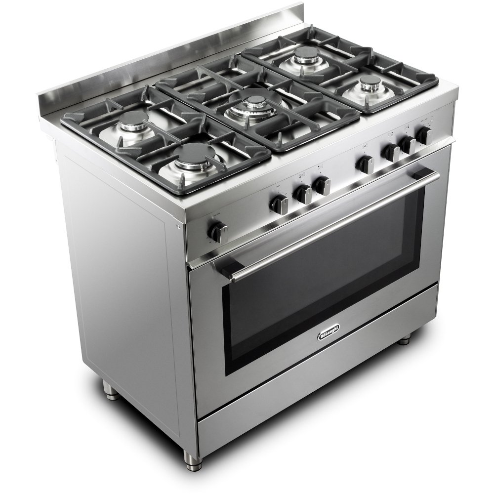DeLonghi DSR 916-GS Modern 90cm Gas Range Cooker, Stainless Steel, A Rated