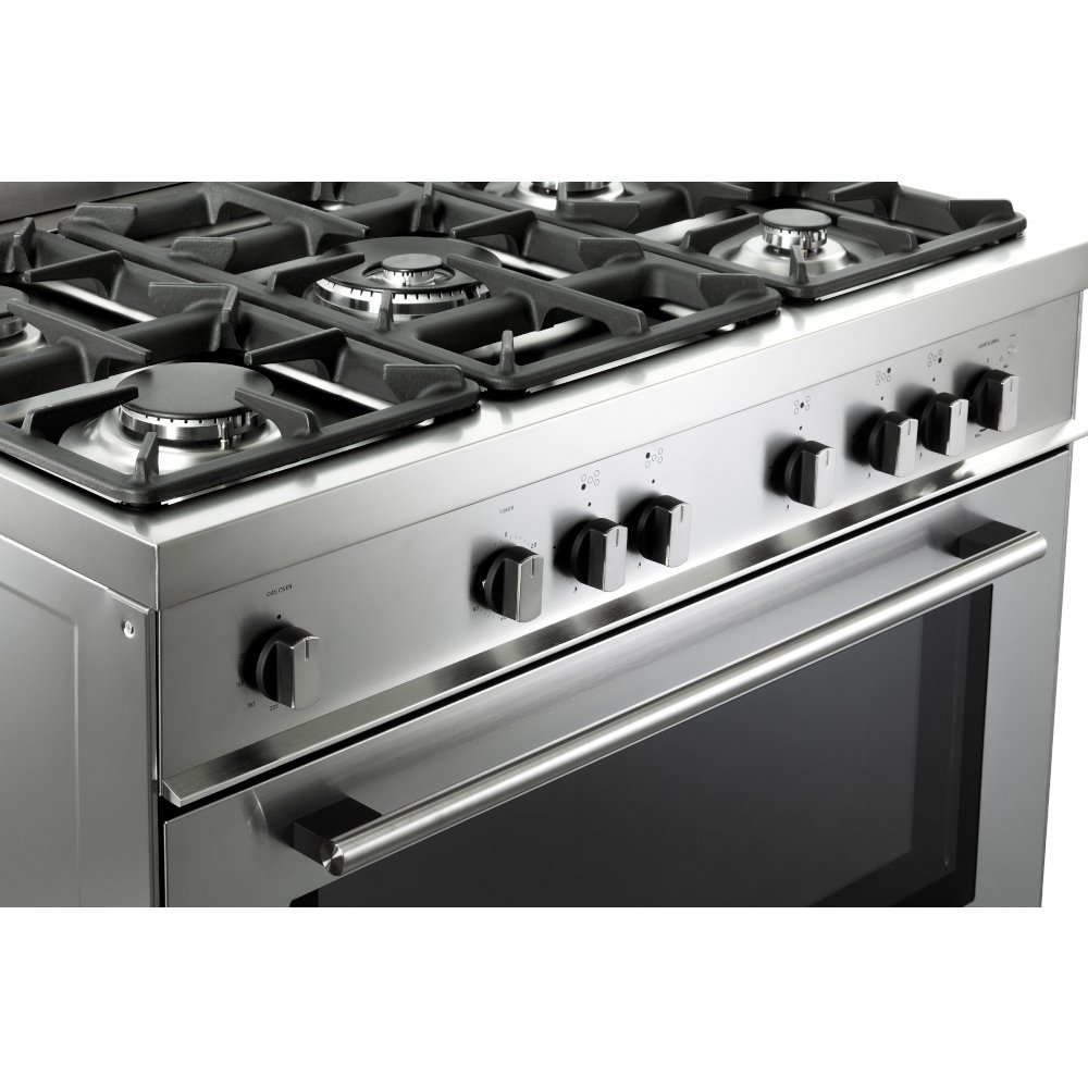 DeLonghi DSR 916-GS Modern 90cm Gas Range Cooker, Stainless Steel, A Rated