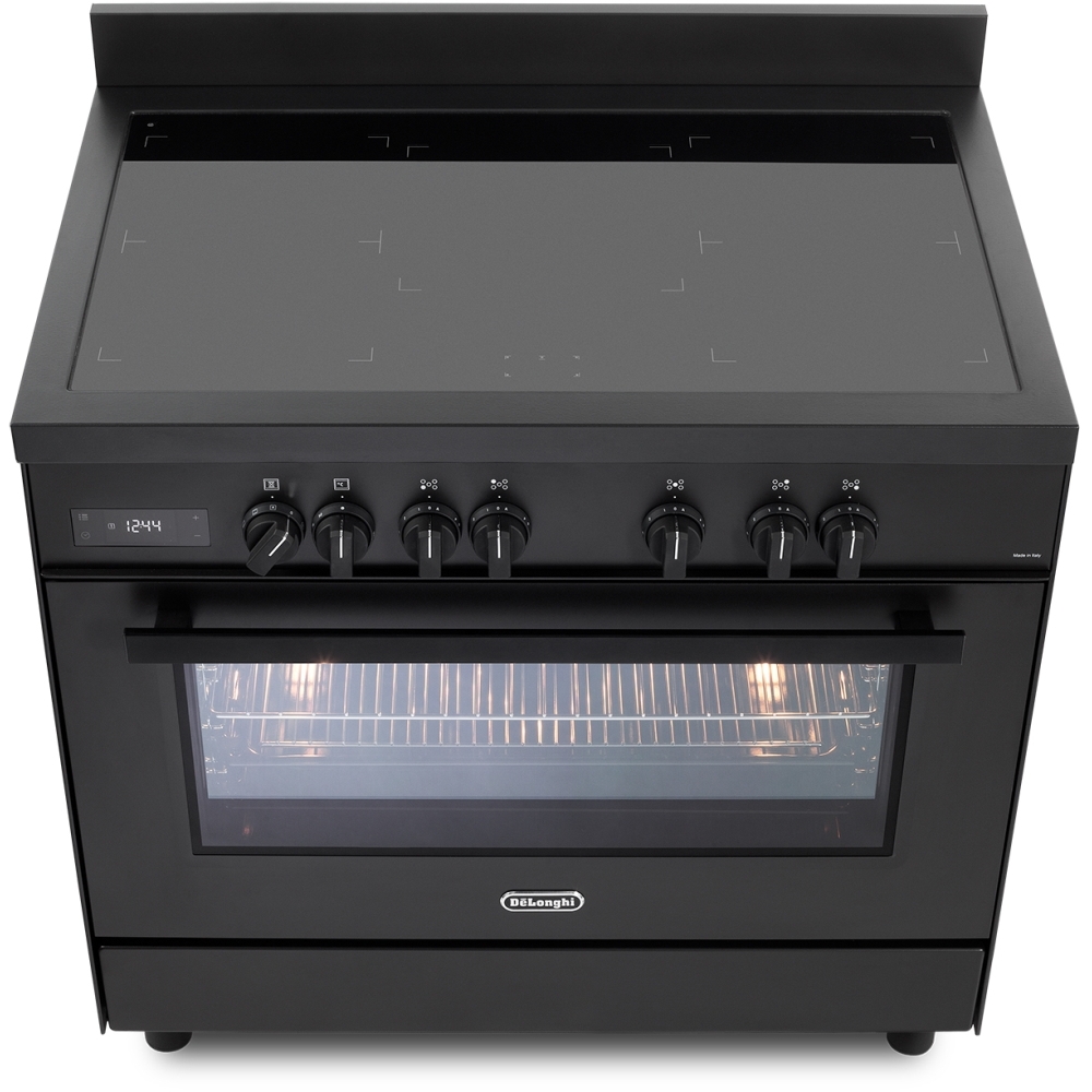 DeLonghi DSR 926IND-BL 90cm Induction Range Cooker, Black, A Rated