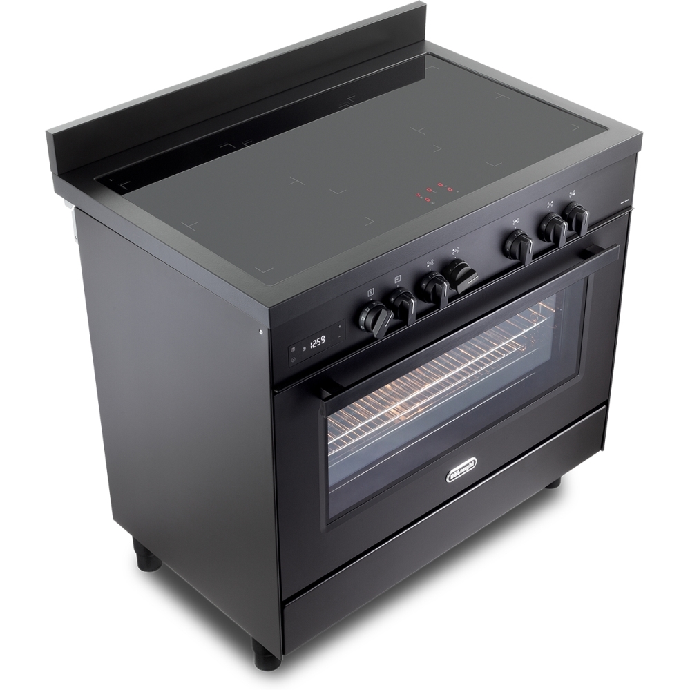 DeLonghi DSR 926IND-BL 90cm Induction Range Cooker, Black, A Rated