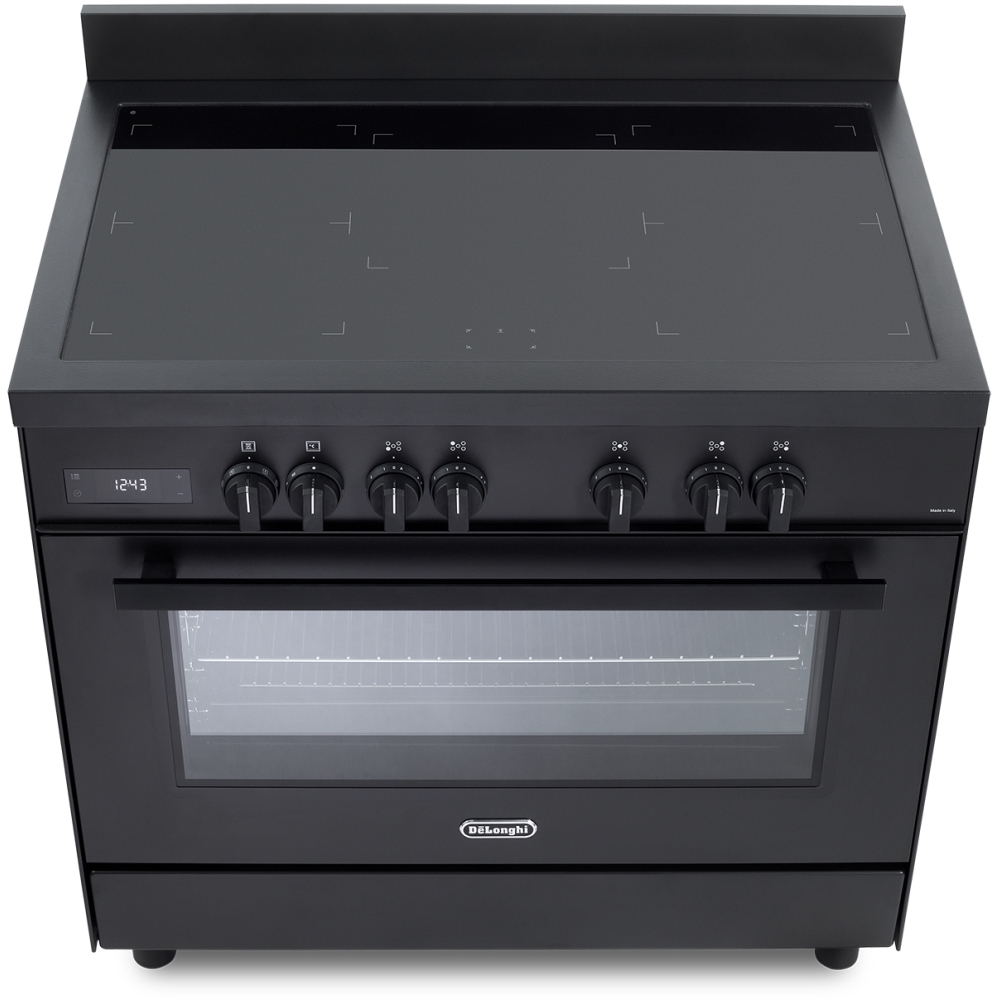DeLonghi DSR 926IND-BL 90cm Induction Range Cooker, Black, A Rated