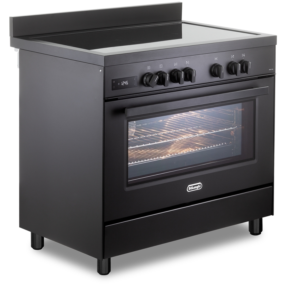 DeLonghi DSR 926IND-BL 90cm Induction Range Cooker, Black, A Rated