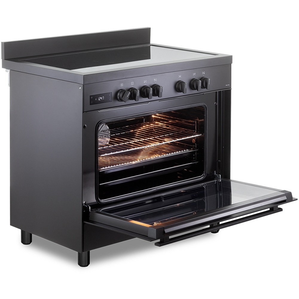 DeLonghi DSR 926IND-BL 90cm Induction Range Cooker, Black, A Rated