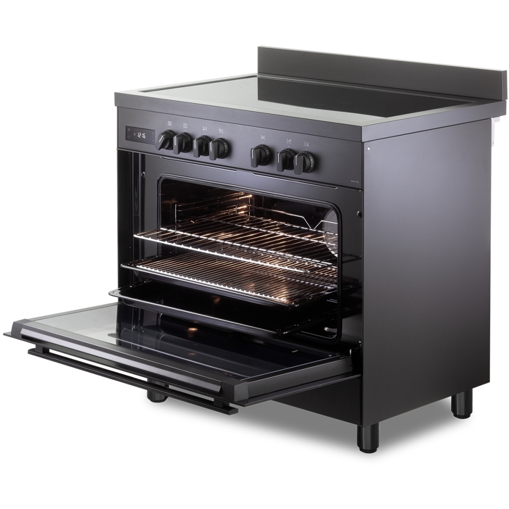 DeLonghi DSR 926IND-BL 90cm Induction Range Cooker, Black, A Rated