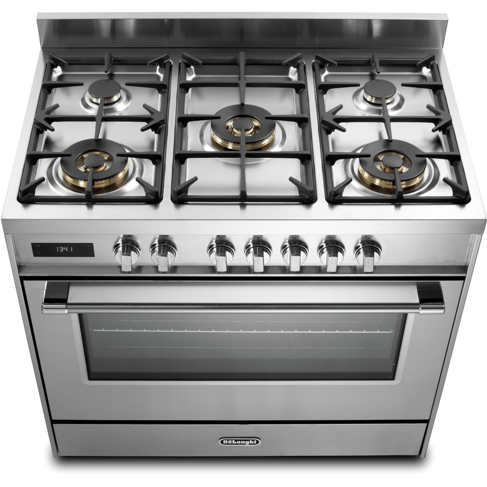 DeLonghi DSR 927-DF/X Space 90cm Dual Fuel Range Cooker, Stainless Steel, A Rated