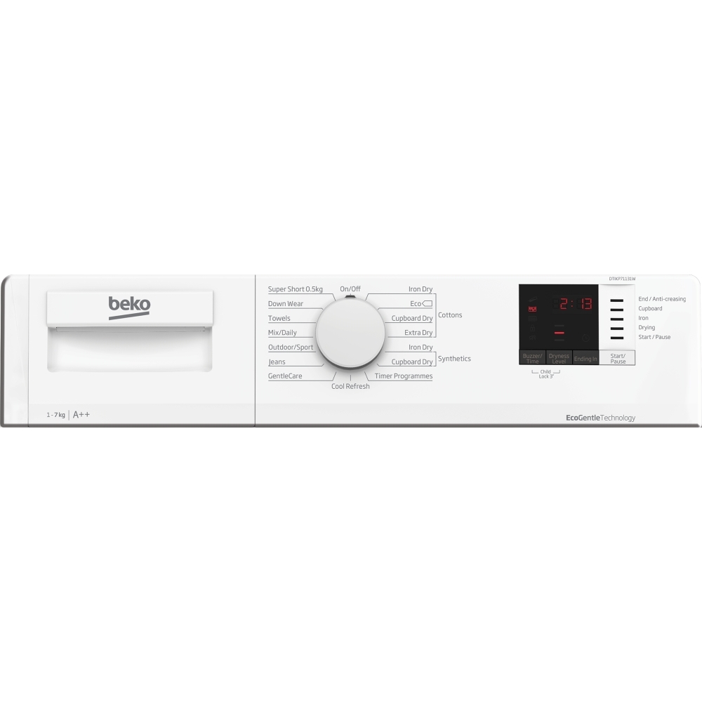 Beko DTIKP71131W Integrated Heat Pump Dryer, 7kg, White, A++ Rated