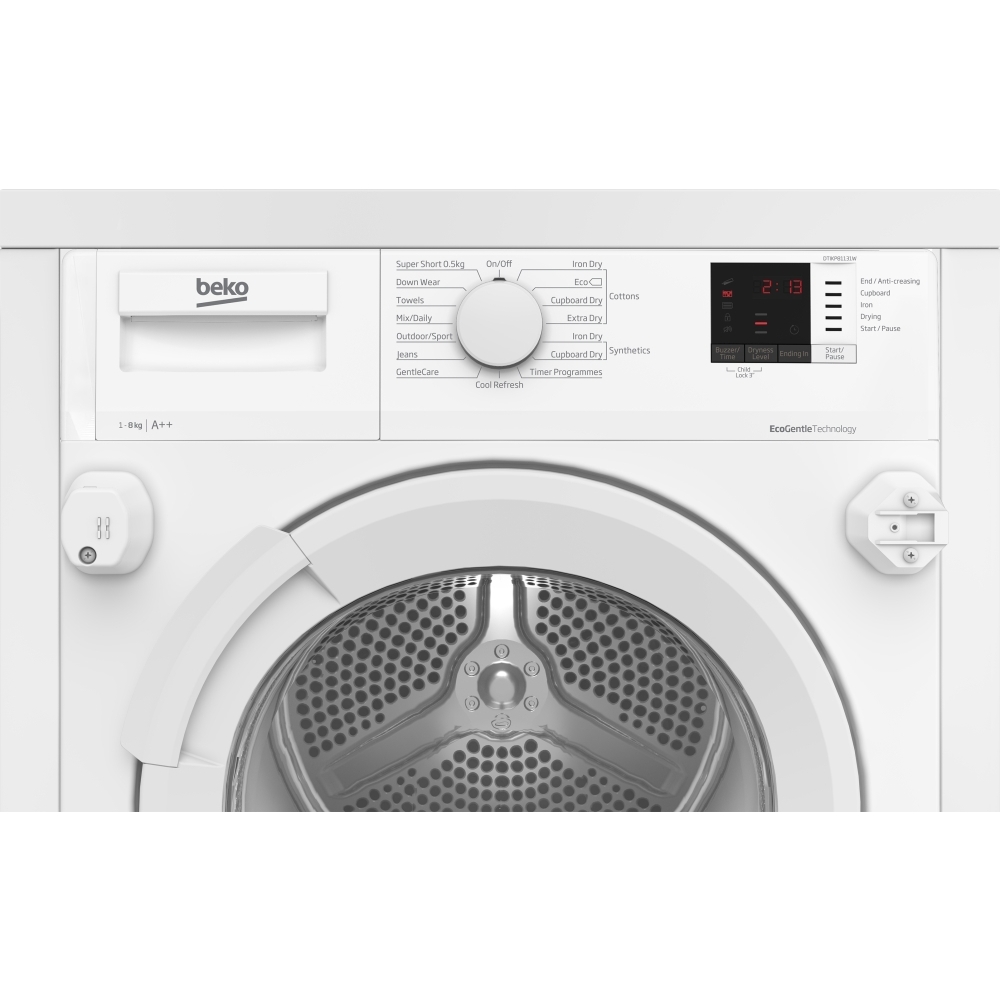 Beko DTIKP81131W Integrated Heat Pump Dryer, 8kg, White, A++ Rated