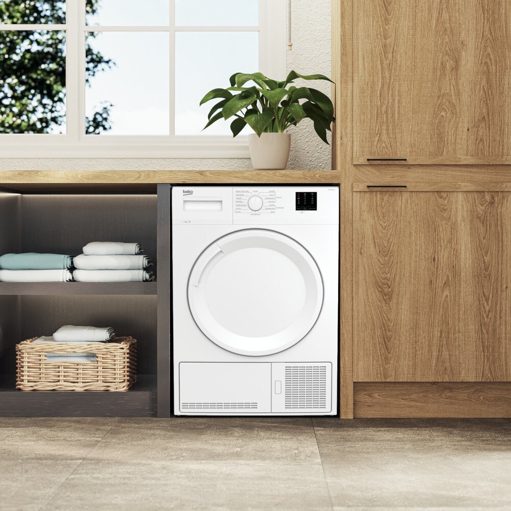 Beko DTKCE80021W Condenser Tumble Dryer, 8kg, White, B Rated