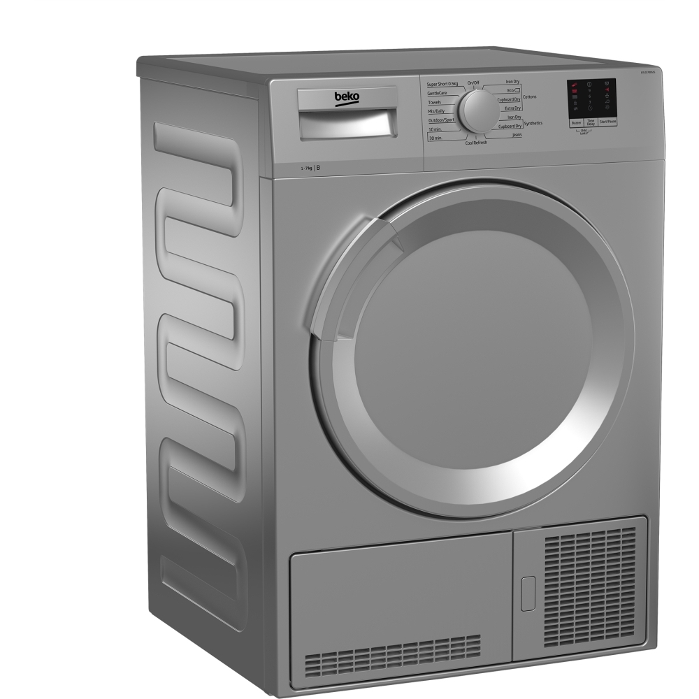Beko DTLCE70051S Condenser Tumble Dryer, 7kg, Silver, B Rated Marks Electrical