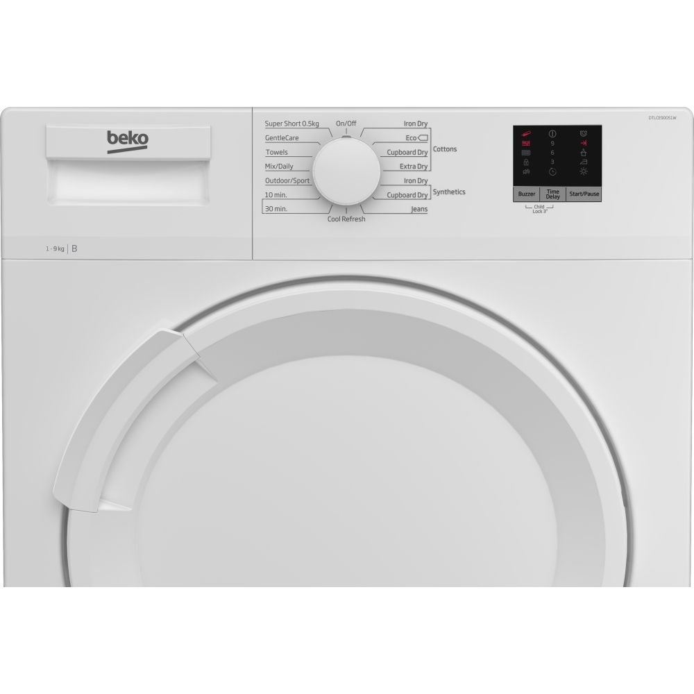 Beko DTLCE90051W Condenser Tumble Dryer, 9kg, White, B Rated