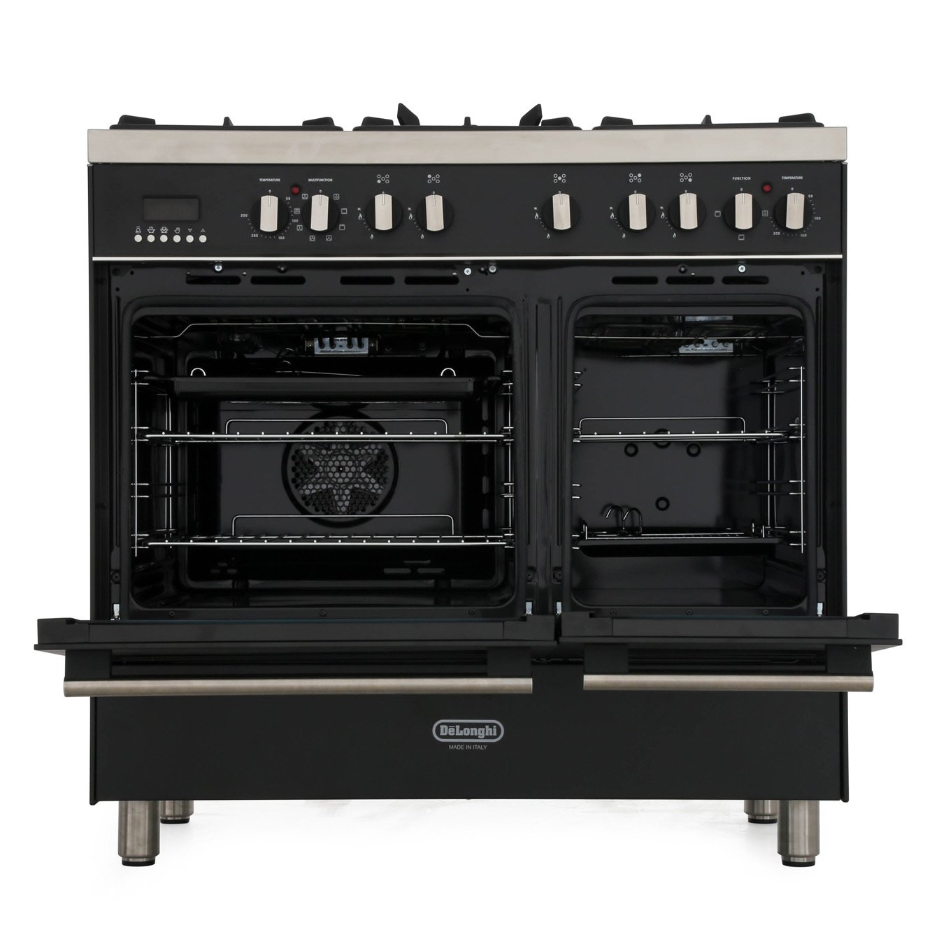DeLonghi DTR 906-DF/AN Modern 90cm Dual Fuel Range Cooker, Black, B Rated
