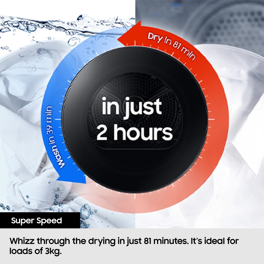 Samsung DV90BB9445GHS1 Series 8 Optimal Dry&trade; Heat Pump Tumble Dryer, 9kg, White, A+++ Rated