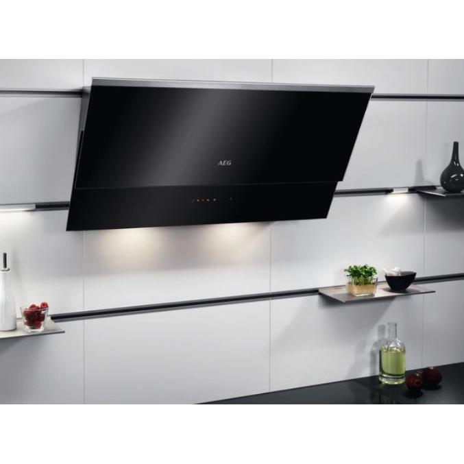 aeg black cooker hood