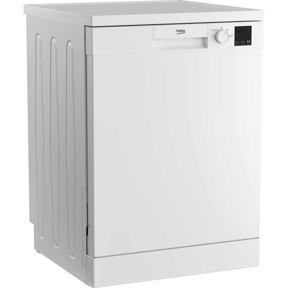 Beko DVN04X20W Dishwasher, 13 Place Settings, White, E Rated