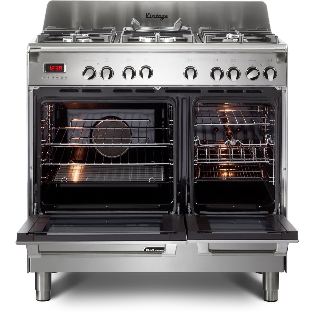 DeLonghi DVTR 906- DF/SS Vintage 90cm Dual Fuel Range Cooker