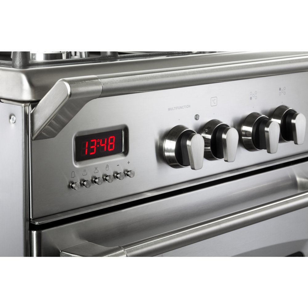 DeLonghi DVTR 906- DF/SS Vintage 90cm Dual Fuel Range Cooker, Stainless Steel, A Rated