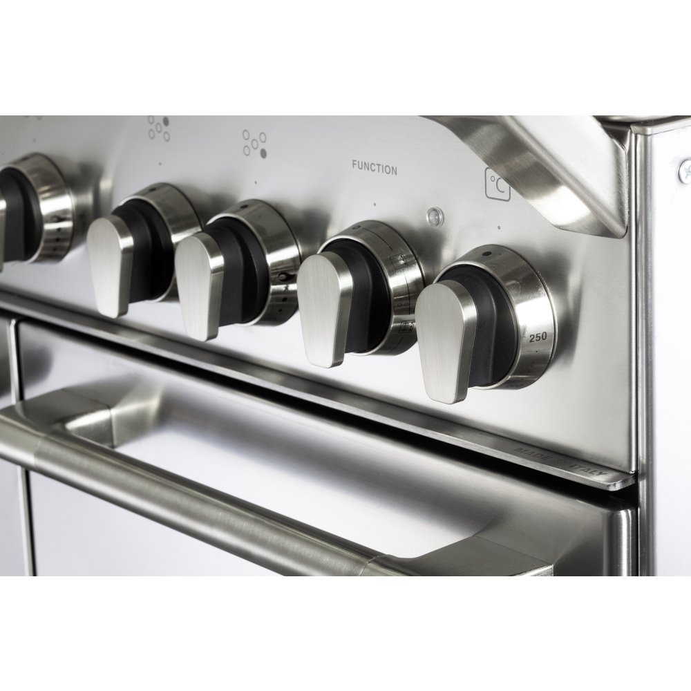 DeLonghi DVTR 906- DF/SS Vintage 90cm Dual Fuel Range Cooker, Stainless Steel, A Rated