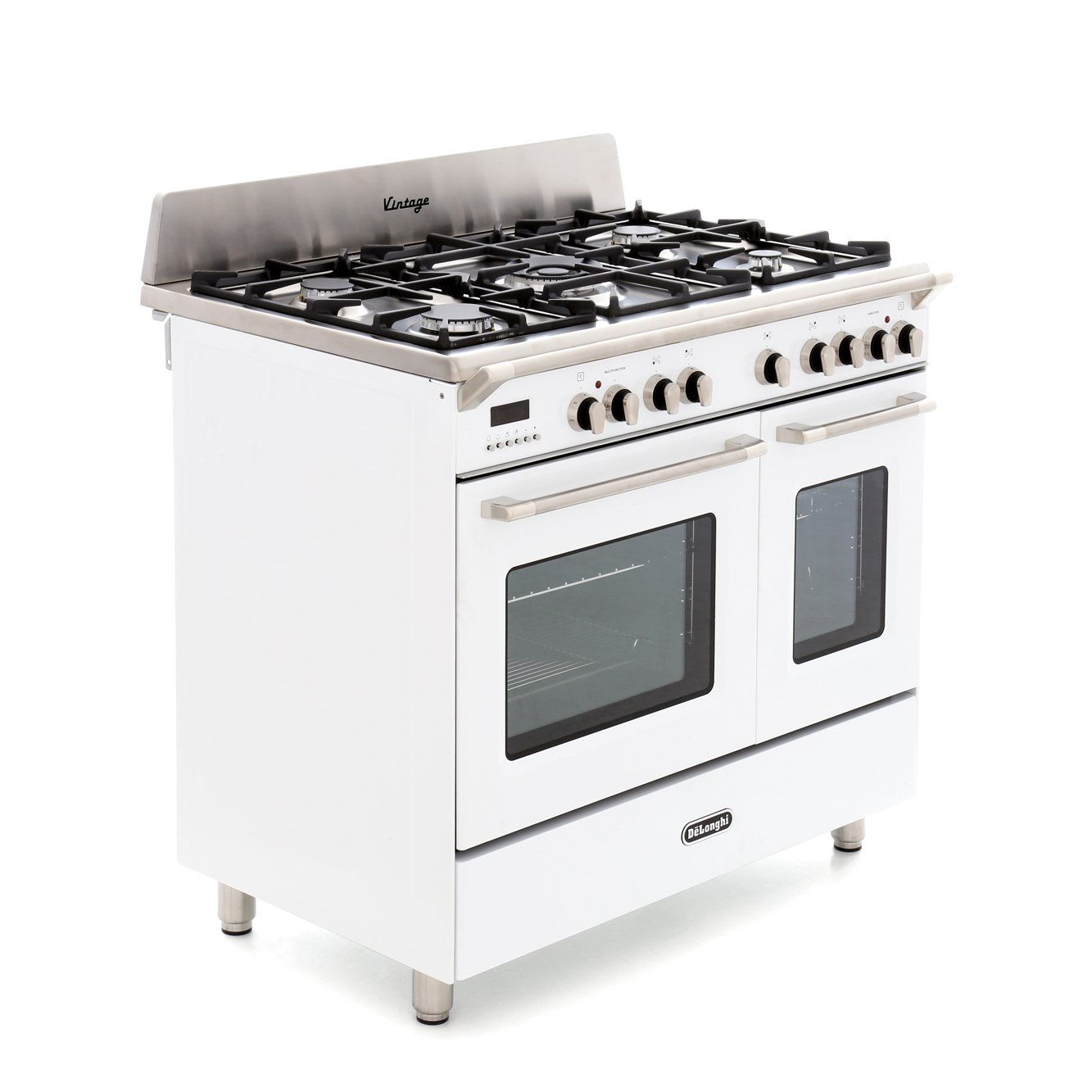 DeLonghi DVTR 906DF/WH 90cm Dual Fuel Range Cooker, Stainless Steel, A