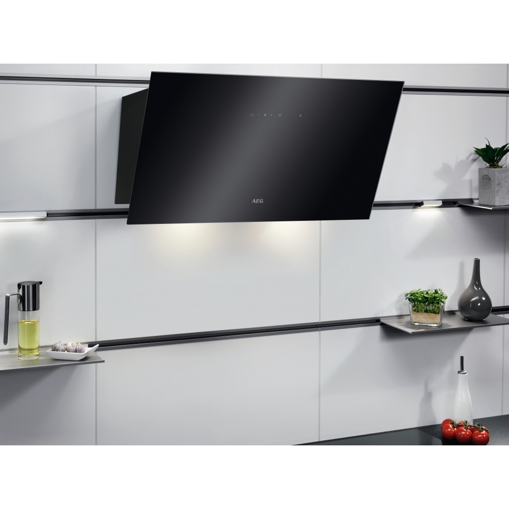 AEG DVX5661HB 8000 Hob2Hood 60cm Chimney Cooker Hood, Black, A Rated