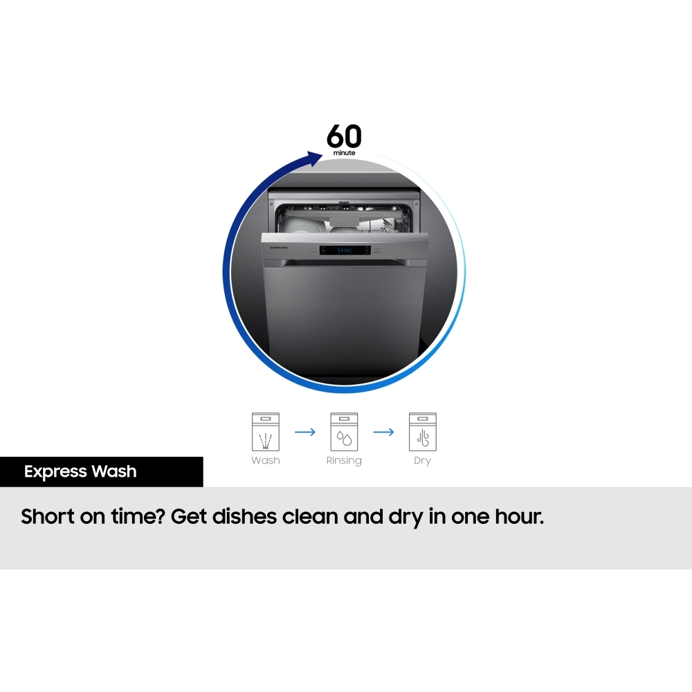 Samsung DW50DG430B00EU Fully Integrated Slimline Dishwasher, 9 Place Settings, D Rated