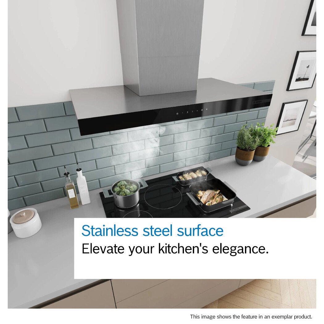 Bosch DWB65CC30B Series 4 60cm Chimney Cooker Hood, Stainless Steel, B Rated