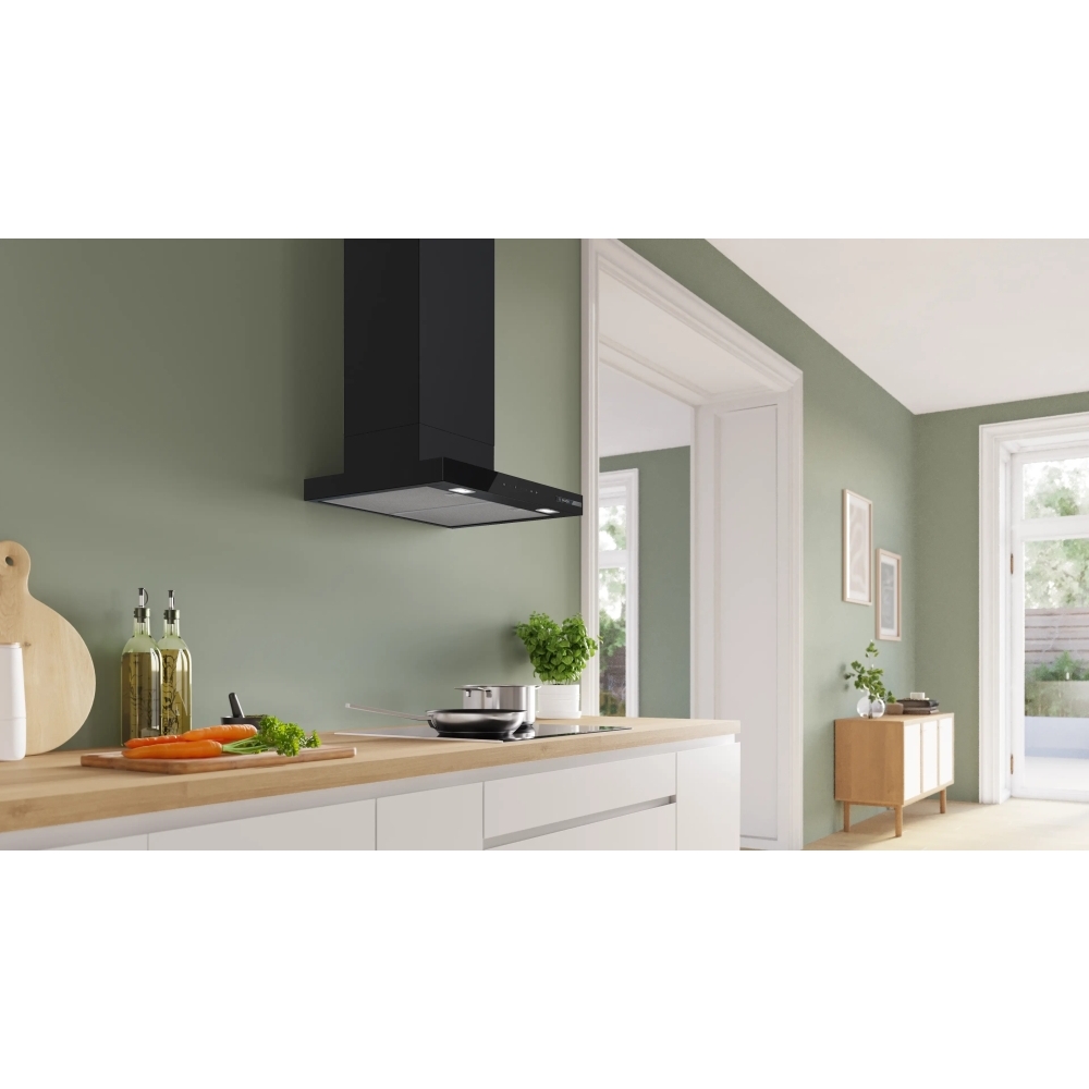 Bosch DWB67DN60B Series 6 60cm Chimney Cooker Hood, Black, A++ Rated