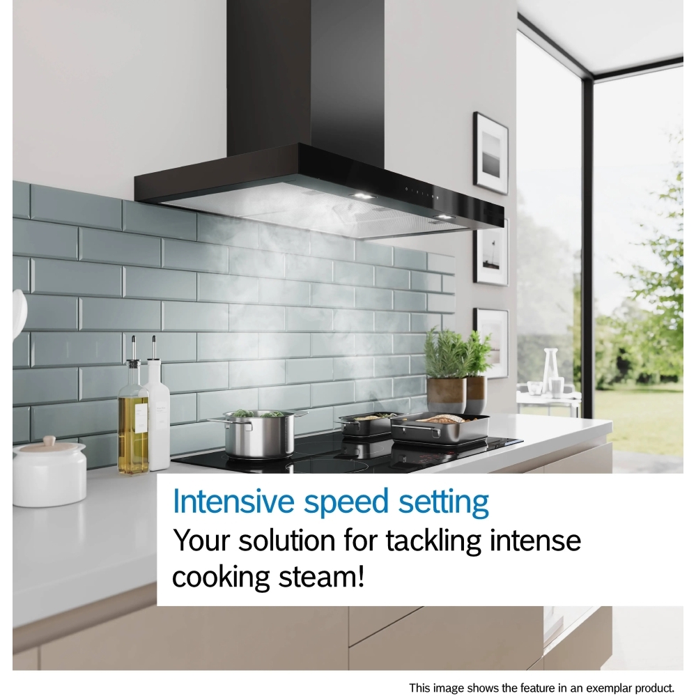 Bosch DWB67DN60B Series 6 60cm Chimney Cooker Hood, Black, A++ Rated