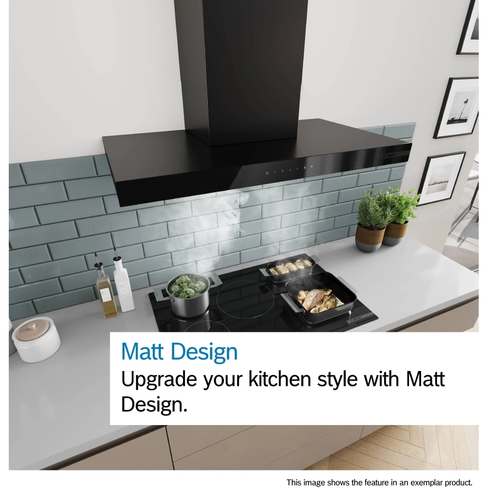 Bosch DWB67DN60B Series 6 60cm Chimney Cooker Hood, Black, A++ Rated