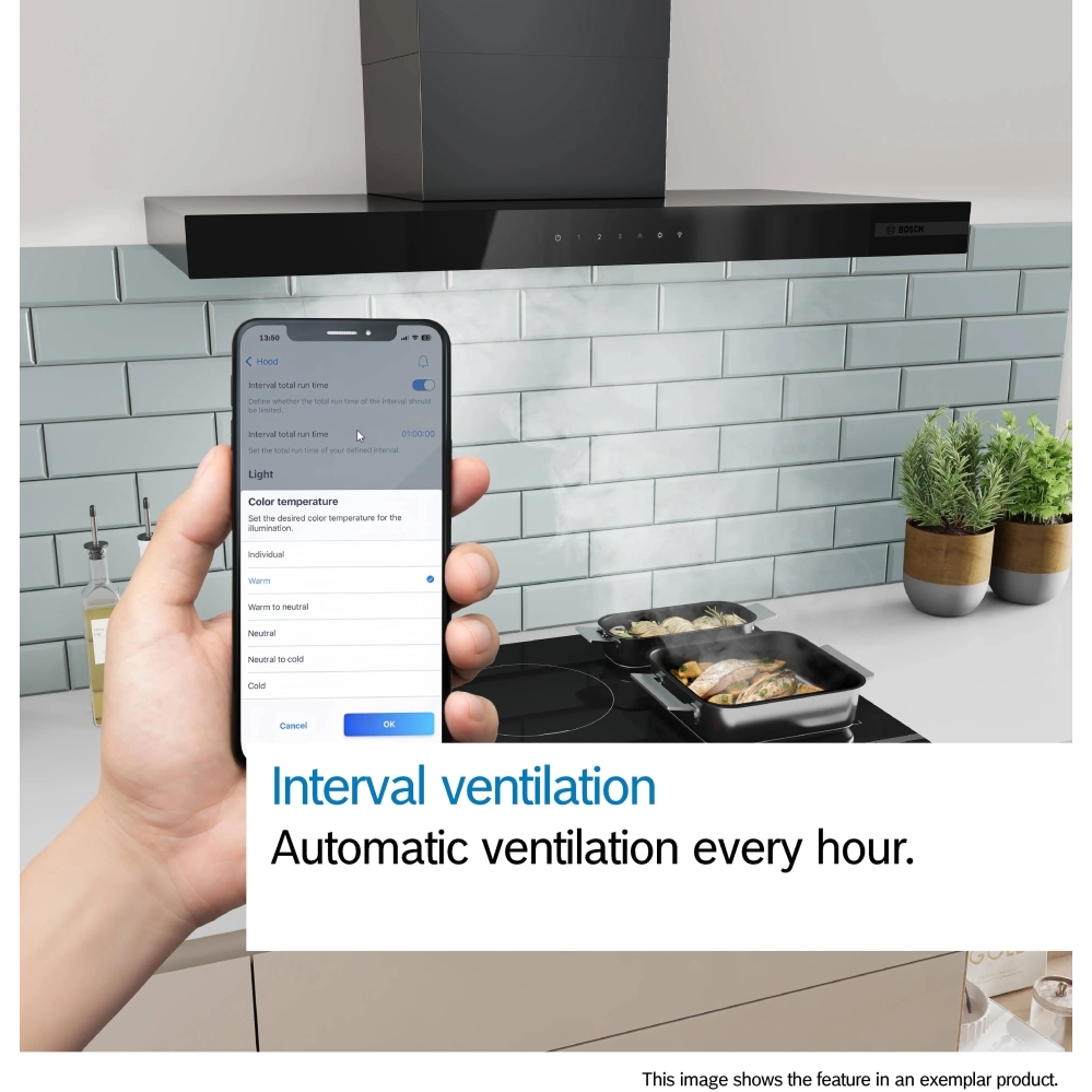 Bosch DWB67DN60B Series 6 60cm Chimney Cooker Hood, Black, A++ Rated