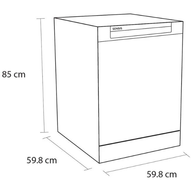 Sensis DWF0214FSDWA Dishwasher, 14 Place Settings, White, D Rated