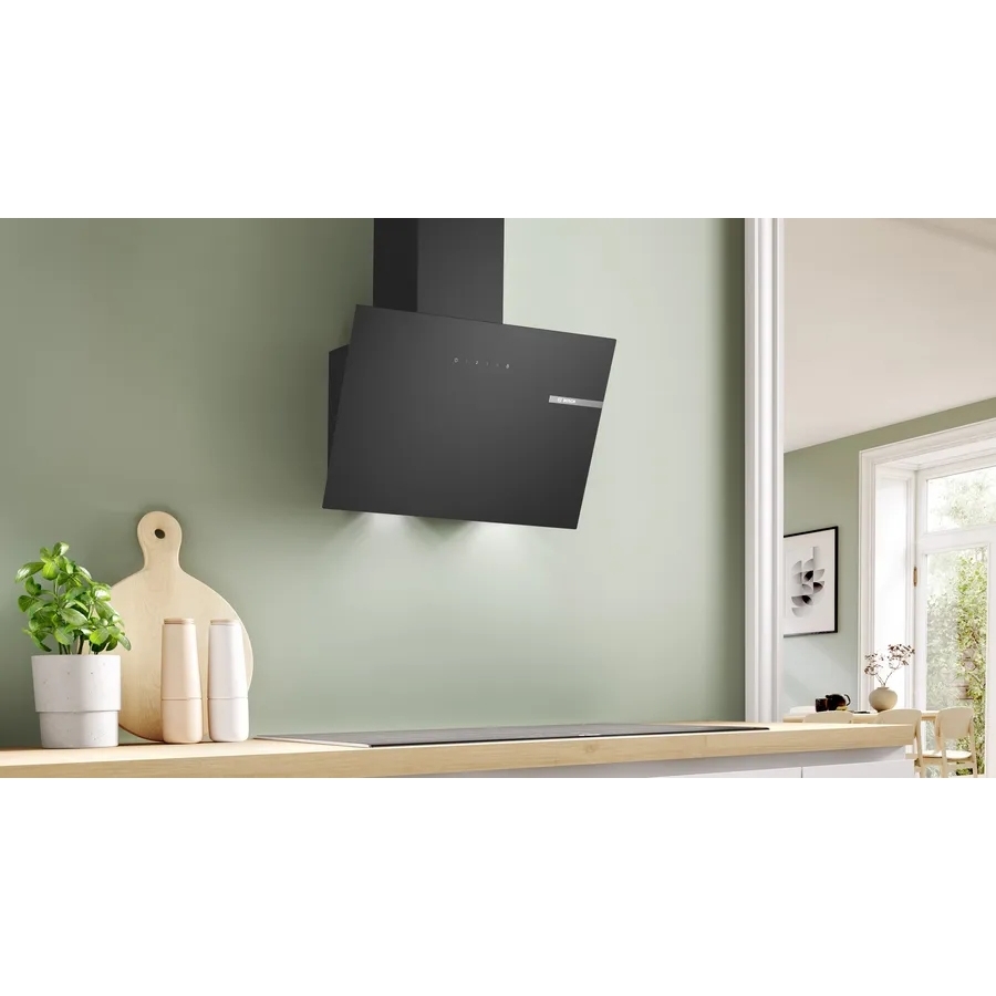 Bosch DWK65DK60B Series 2 60cm Chimney Cooker Hood, Black, A Rated