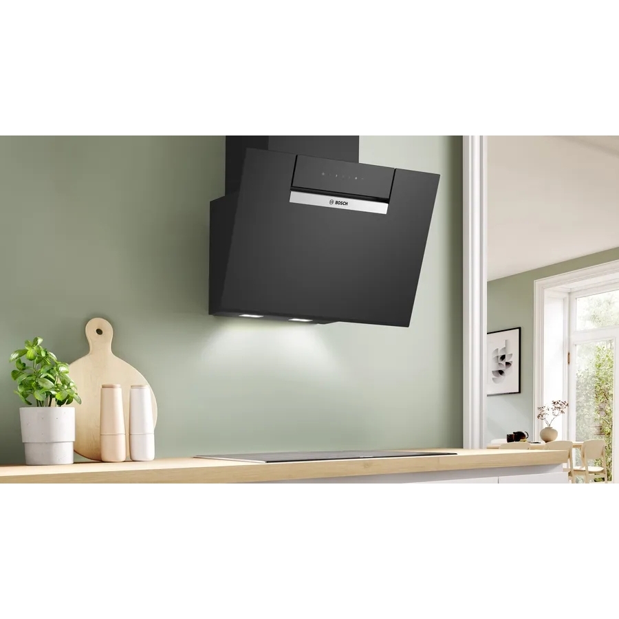 Bosch DWK67FN60B Series 4 60cm Chimney Cooker Hood, Black, A+ Rated