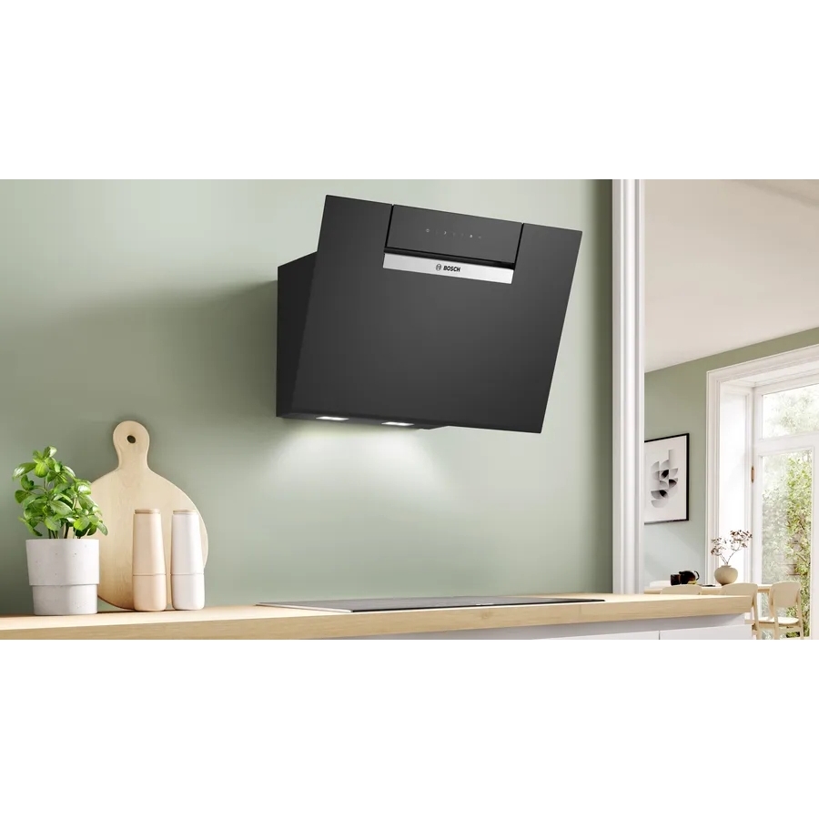Bosch DWK67FN60B Series 4 60cm Chimney Cooker Hood, Black, A+ Rated