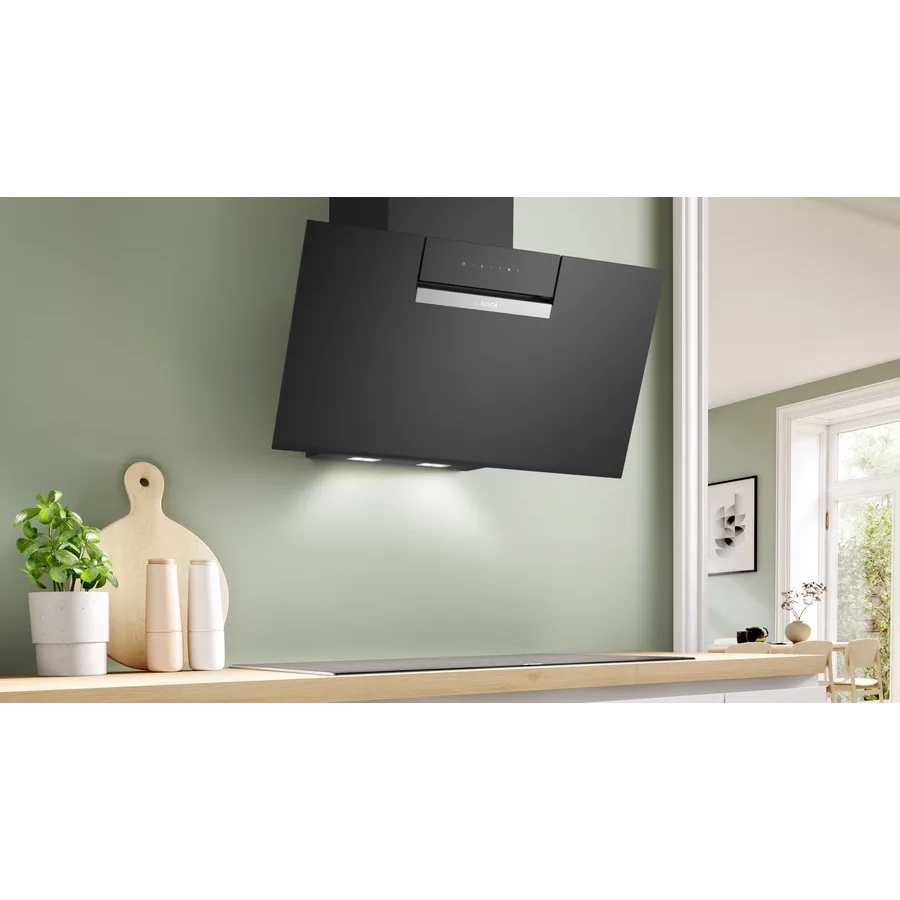 Bosch DWK87FN60B Series 4 80cm Chimney Cooker Hood, Black, A+ Rated