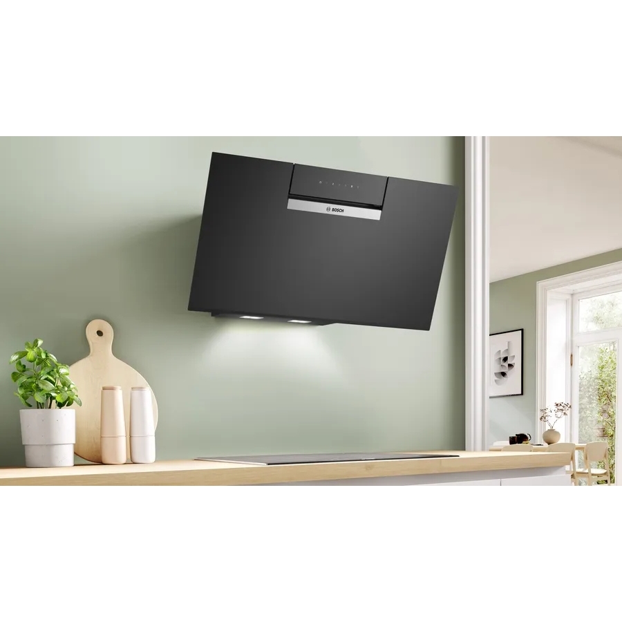 Bosch DWK87FN60B Series 4 80cm Chimney Cooker Hood, Black, A+ Rated