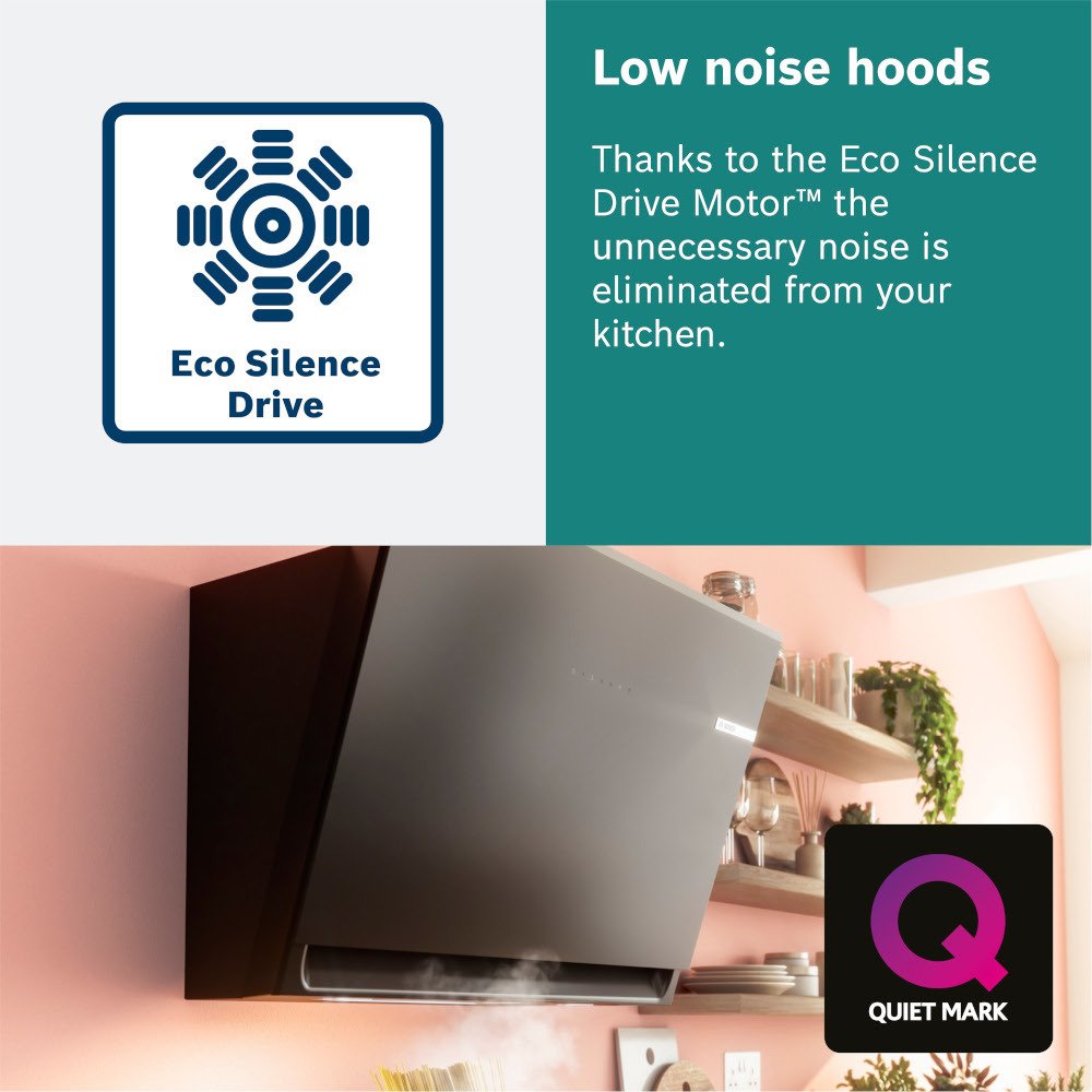 Bosch DWK87FN60B Series 4 80cm Chimney Cooker Hood, Black, A+ Rated