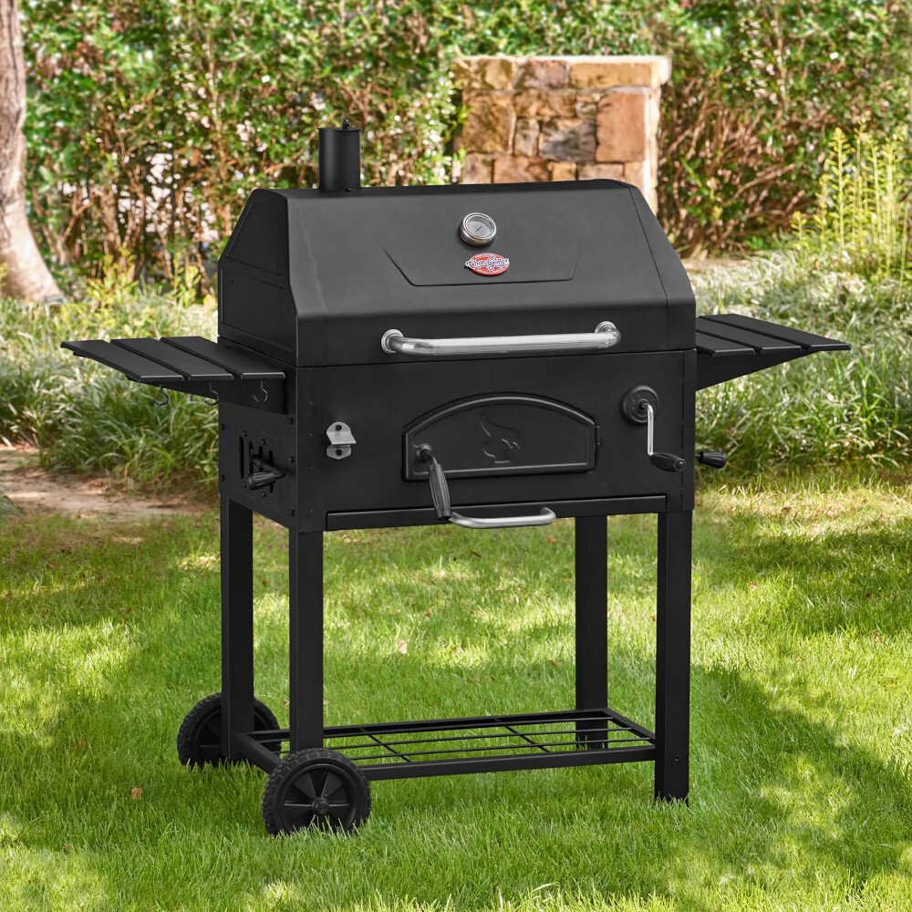 Char-Griller E2197 30" Traditional Charcoal Grill, Black
