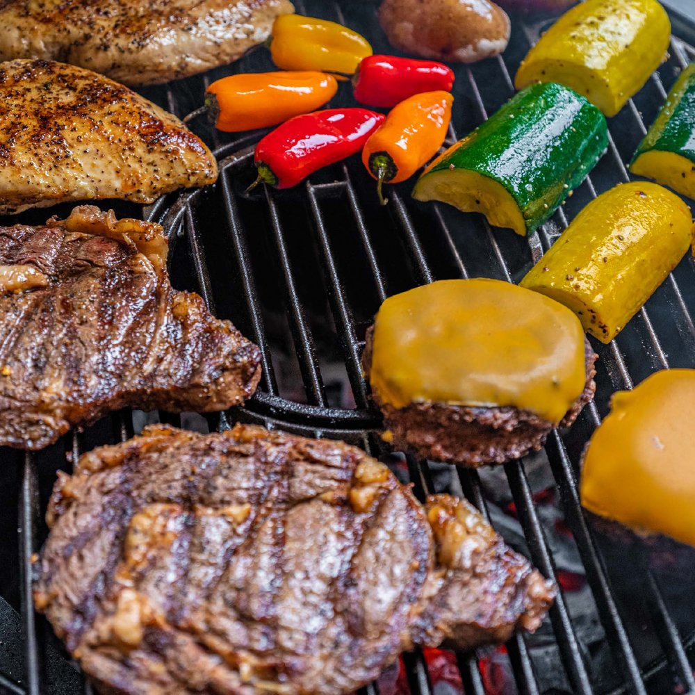 Char-Griller E56520 Akorn Kamado Grill and Cart, Blue