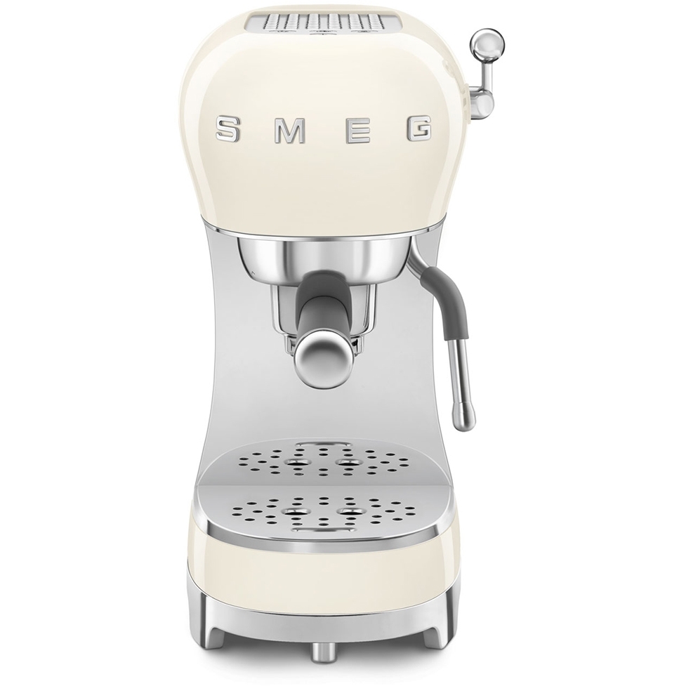 Smeg ECF02CRUK Retro Espresso Coffee Machine with Steam Wand, Cream