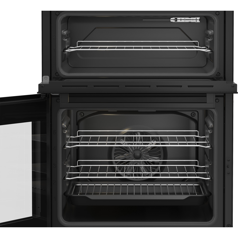Beko EDC6731K Ceramic Electric Cooker with Double Oven, Black, A Rated